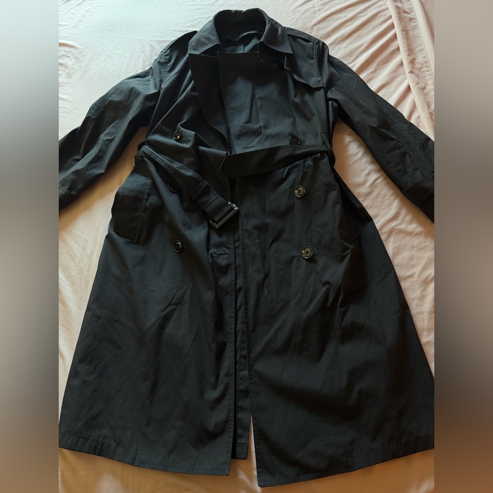 Classic Black Trench Coat with Belt